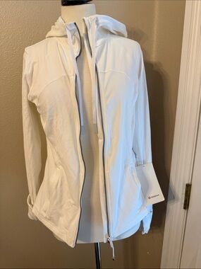 lululemon athletica Women's White Hooded Zip Jacket